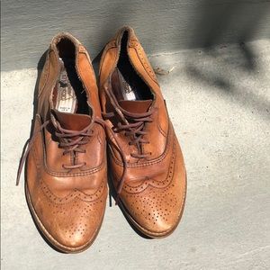 Vintage brown leather Oxford loafers